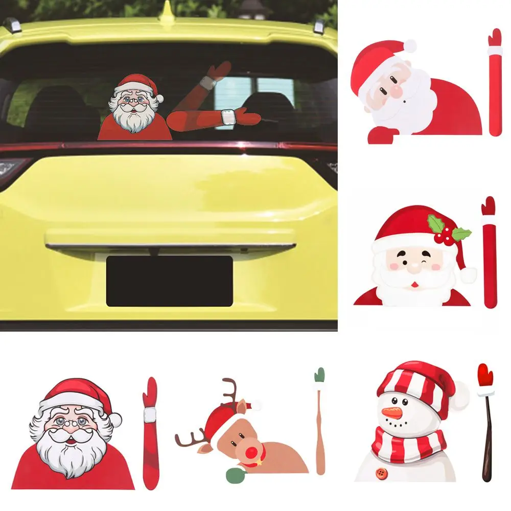 

Рождественские наклейки, Декор, 3D Мах Санта-Клаусом, автомобильные наклейки, рождественский стиль, оформление окна, заднее ветровое стекло, ...
