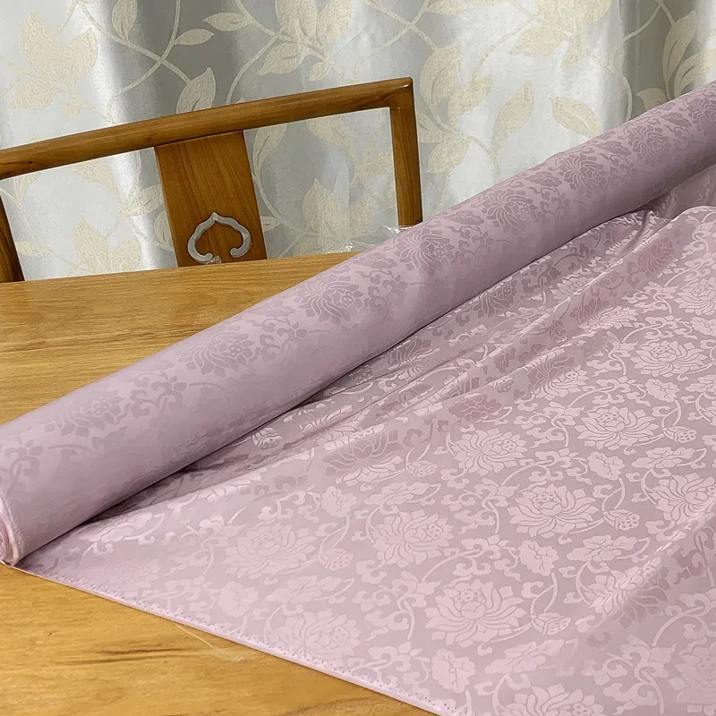 100% шелк и 40% хлопок жаккард Фиолетовый Атлас винтажная ткань ханьфу кимоно Чонсам