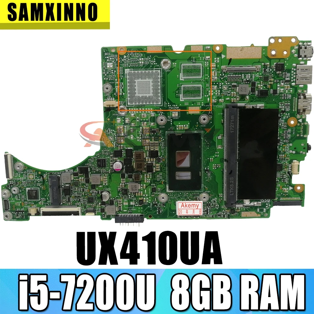 

Akemy UX410UA Motherboard with i5-7200U CPU 8GB RAM For ASUS UX410UQ UX410UQK UX410UV UX410U RX410U Laotop Mainboard