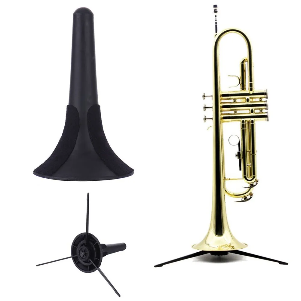 Enlarge Foldable Trumpet Tripod Holder Stand Metal Brass Leg Instrument Accessories Trumpet Tripod Holder Stand