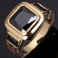 2021 trend mens purple square cz crystal gold plated ring mens fashion luxury aaa zircon finger ring wedding party jewelry