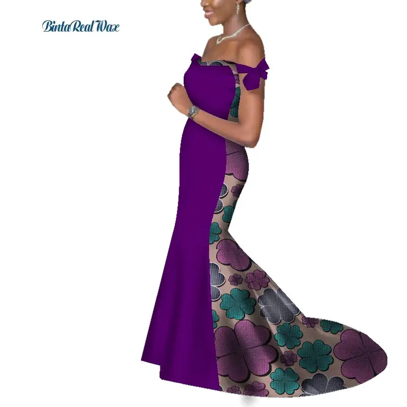 Платье женское с бантом на рукавах 100% хлопок Африканским принтом|Африканская