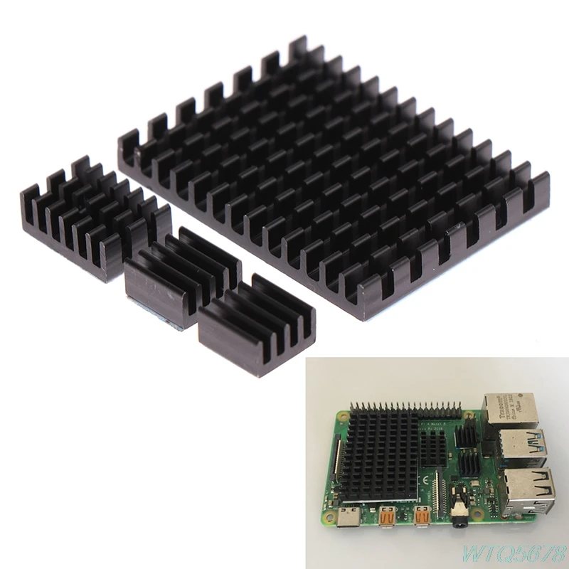 

4PCS /Lot Aluminum Heatsink with Thermal Tape for Raspberry Pi 4b