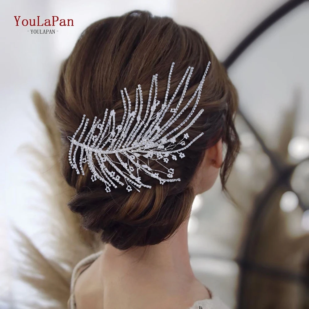 

YouLaPan HP188 Crystal Rhinestone Headband Bridal Headpiece Wedding Bride Wedding Vine Headband Side Headpiece Bride Headwear
