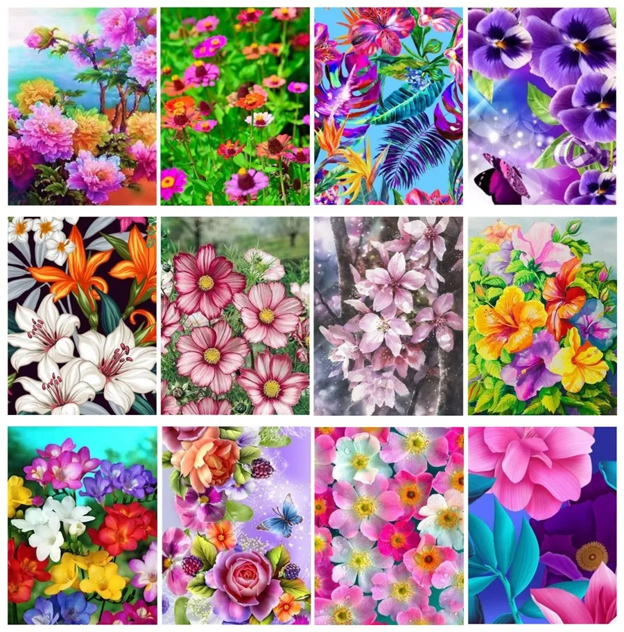 5D DIY Алмазная картина семь цветов Пион цветок вышивка алмаз горный хрусталь