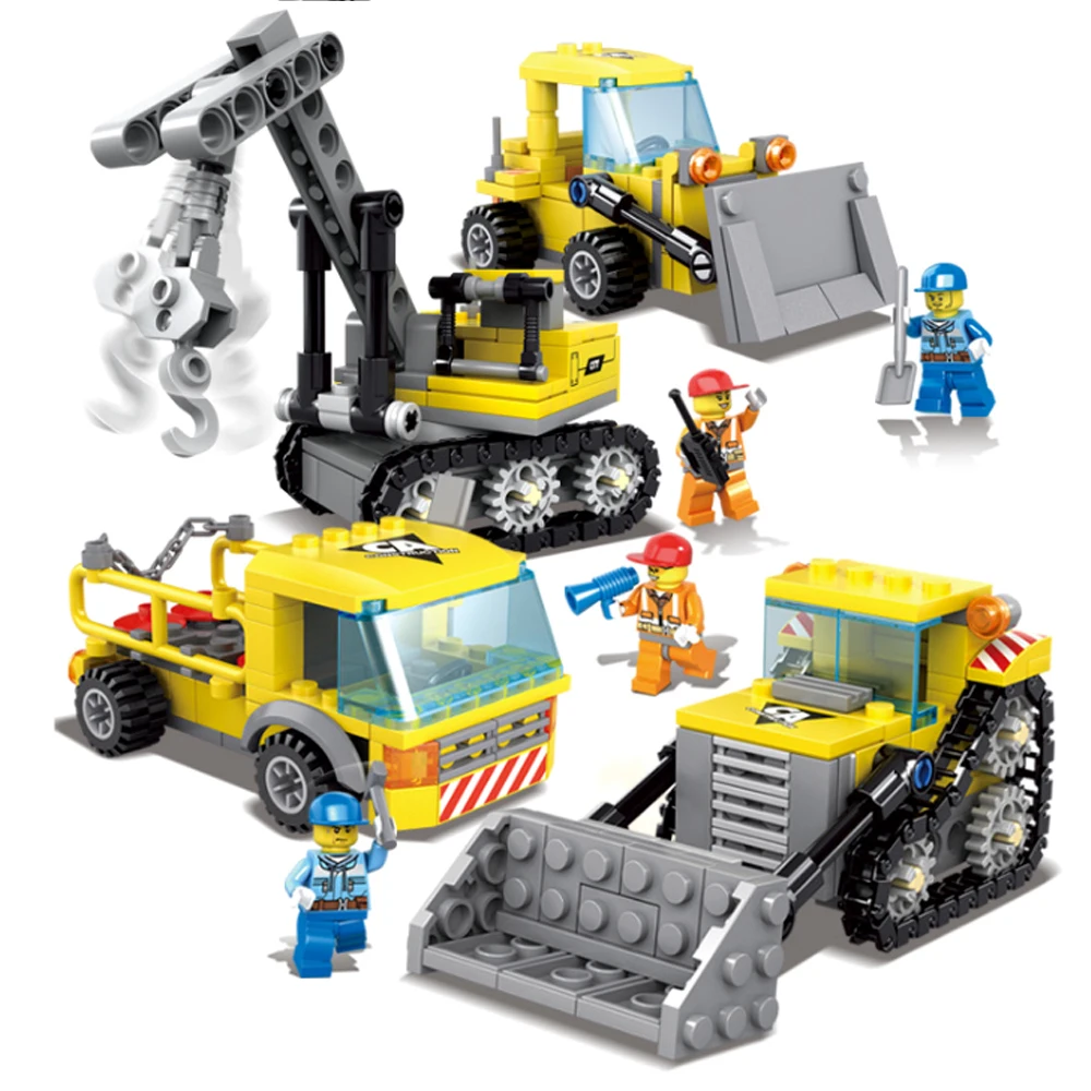 4 в 1 инженерный Грузовик Экскаватор Бульдозер серии автомобиля строительные