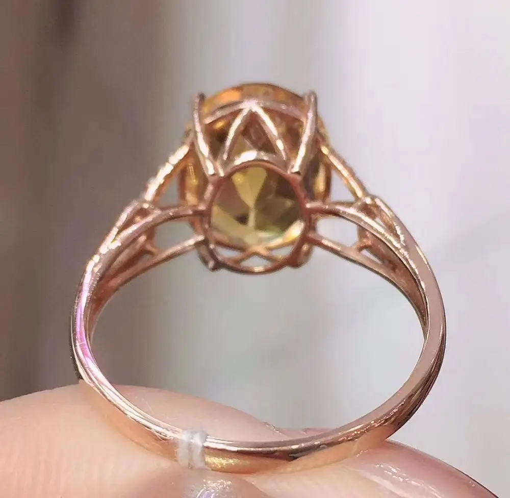 Y428 кольцо цитрин 18 К золото AU750 натуральный 3.6ct шикарные Бриллианты Женские