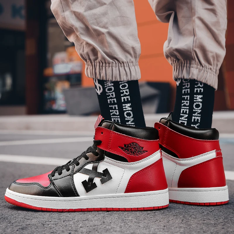 2019 мужские баскетбольные кроссовки AJ 1 цвета белый красный All-Star JD Forces спортивные