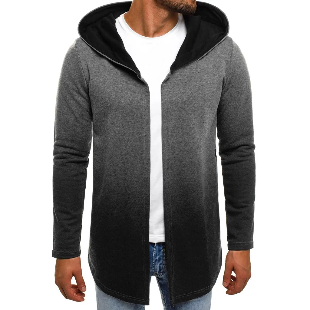 Мужская верхняя одежда толстовка с капюшоном длинный рукав Сращивание зимнее