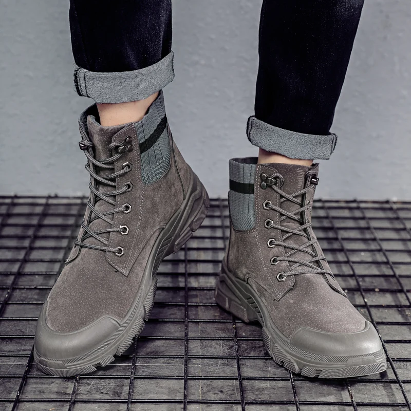 

New Autumn Men Boots Male Sneakers Outdoor High quality PU Boots Men Brand Fashion Boots Designer Martin Boots Zapatos De Hombre