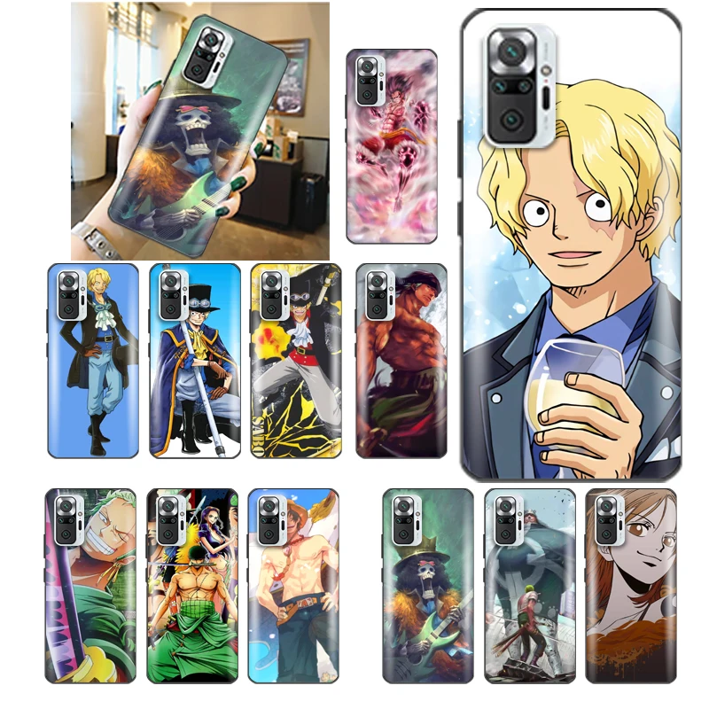 

G-One Pieces Vinsmoke Sanji Phone Case For Redmi Note 10 10X 10T Pro 4G 5G Telephone Anime Waterproof Cute Lifeproof Black TPU