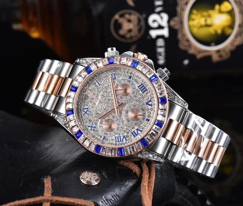 

2020 men's steel belt full drill 6-pin Shi Ying multifunctional watch