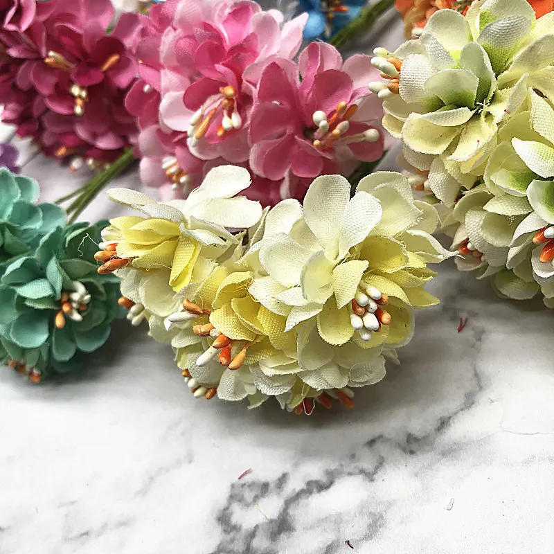 Искусственные хризантемы с градиентом 6 шт. шелковые цветы свадебные украшения