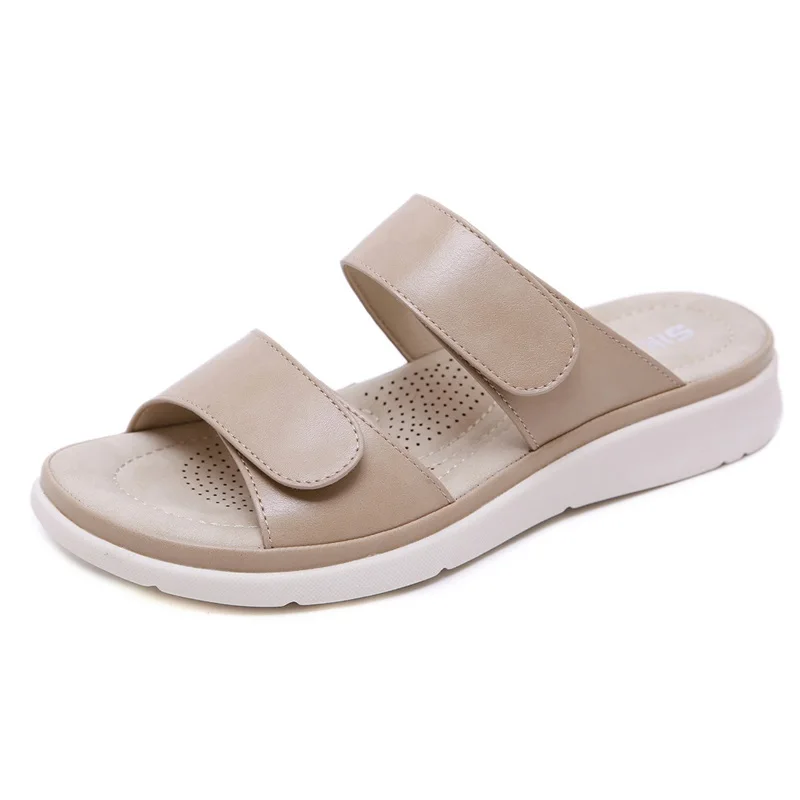 

High Quality Women Sandals 2020 Fashion Summer Hook&Loop Home Beach Flat Slippers Non-Slip Ladies Buckle Casual Female Slides