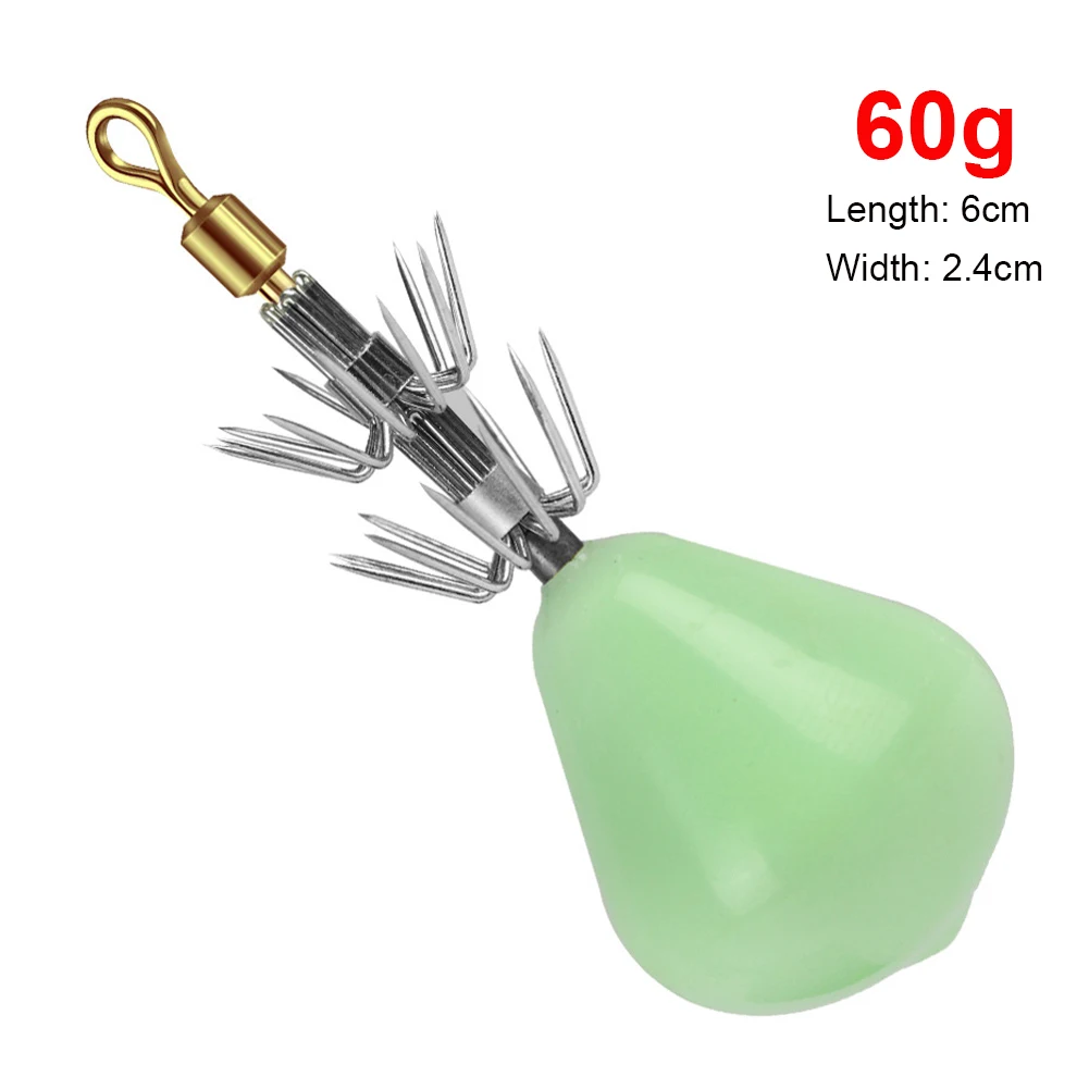 

Luminous Fishing Lure Hook Soft Rubber Fishing Swivel Squid Jig Artificial Cuttlefish Glowing Bait Hook Fishing Tackle