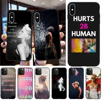 pnk pink hurts 2b human phone case for iphone 11 pro xs max 8 7 6 6s plus x 5s se 2020 xr case