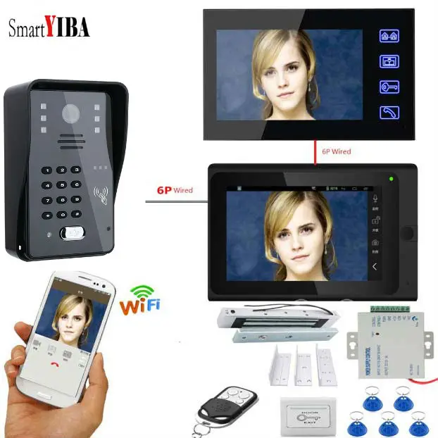 SmartYIBA 7 &quotбеспроводной дверной звонок Камера Электронный магнитный замок для