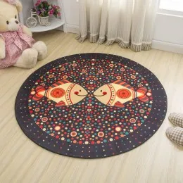 

Cartoon small animal small fish elephant beautiful floor mat round small rug bedroom living room home decoration