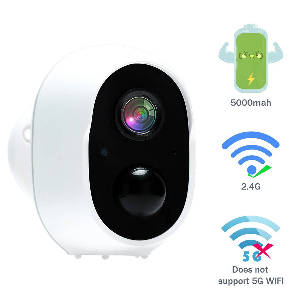 Новая беспроводная перезаряжаемая батарея WIFI камера 1080P инфракрасное ночное