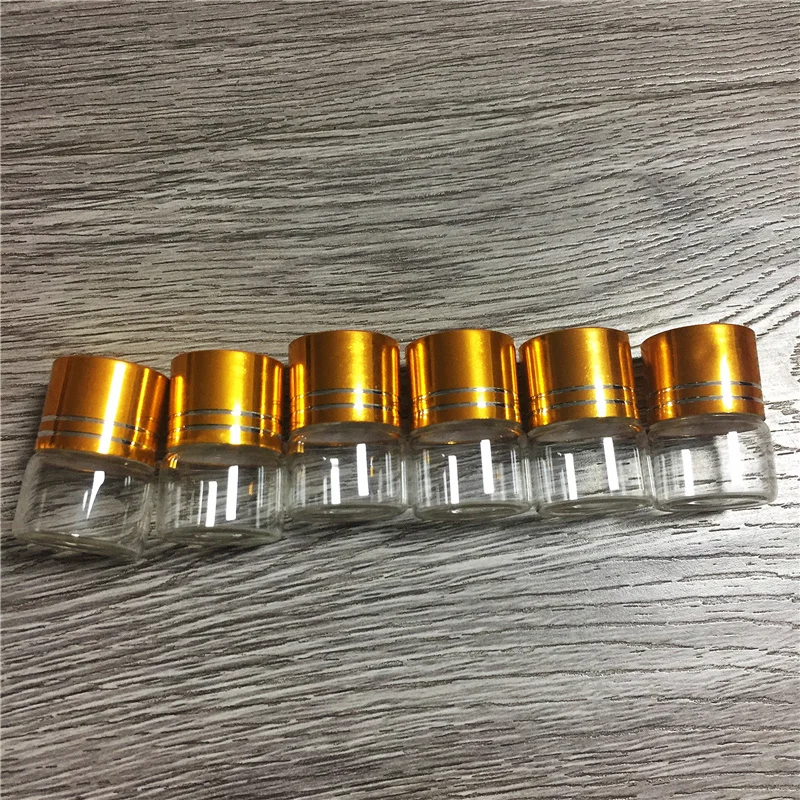 

100pcs/Lot 5ml Mini Glass Bottles With Aluminum Screw Cap Storage Jars Empty Metal Lids Cute Glass Vials Small Jars