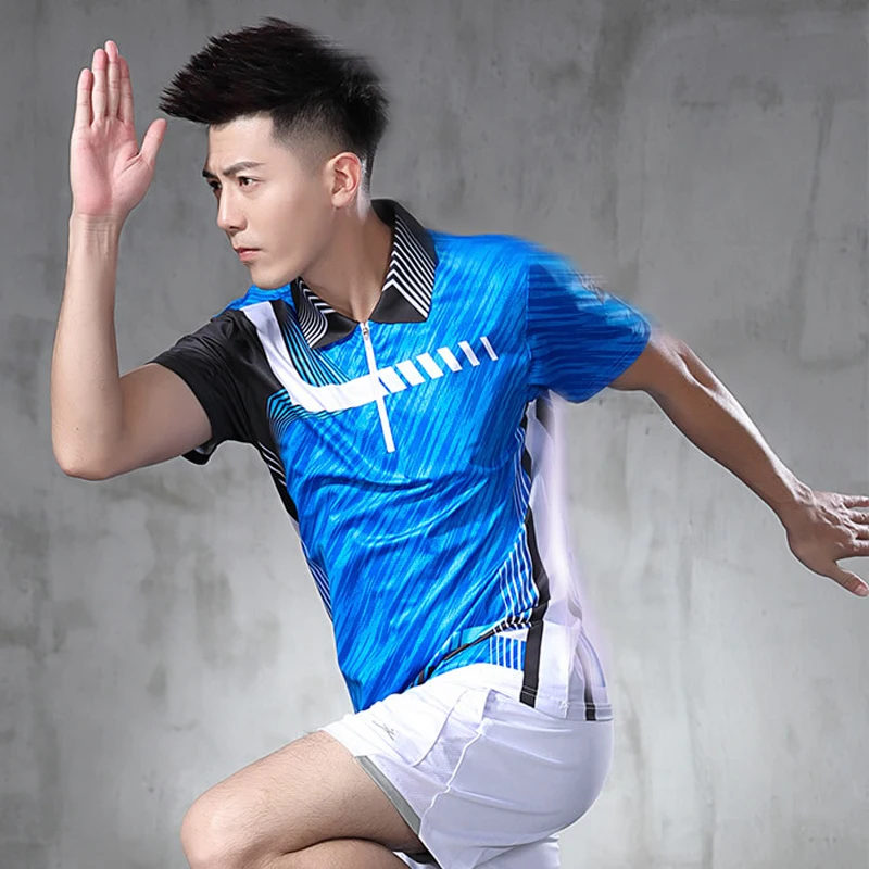 

Женская быстросохнущая дышащая легкая спортивная одежда для бадминтона с коротким рукавом для настольного тенниса мужские тренировочные ...