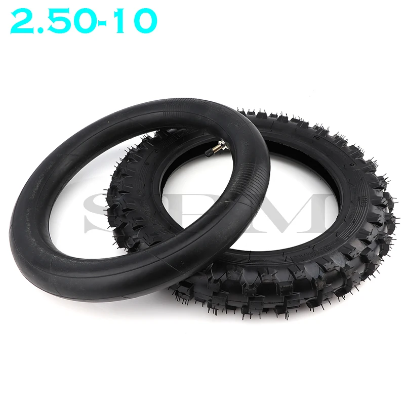 

2,50-10 Передняя или задняя шина с внутренней камерой 10 дюймов, шины 10 дюймов для мотоцикла, мотокросса, внедорожного велосипеда