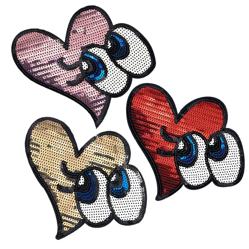 Модная блестящая нашивка Love Eye индивидуальная наклейка для одежды железные