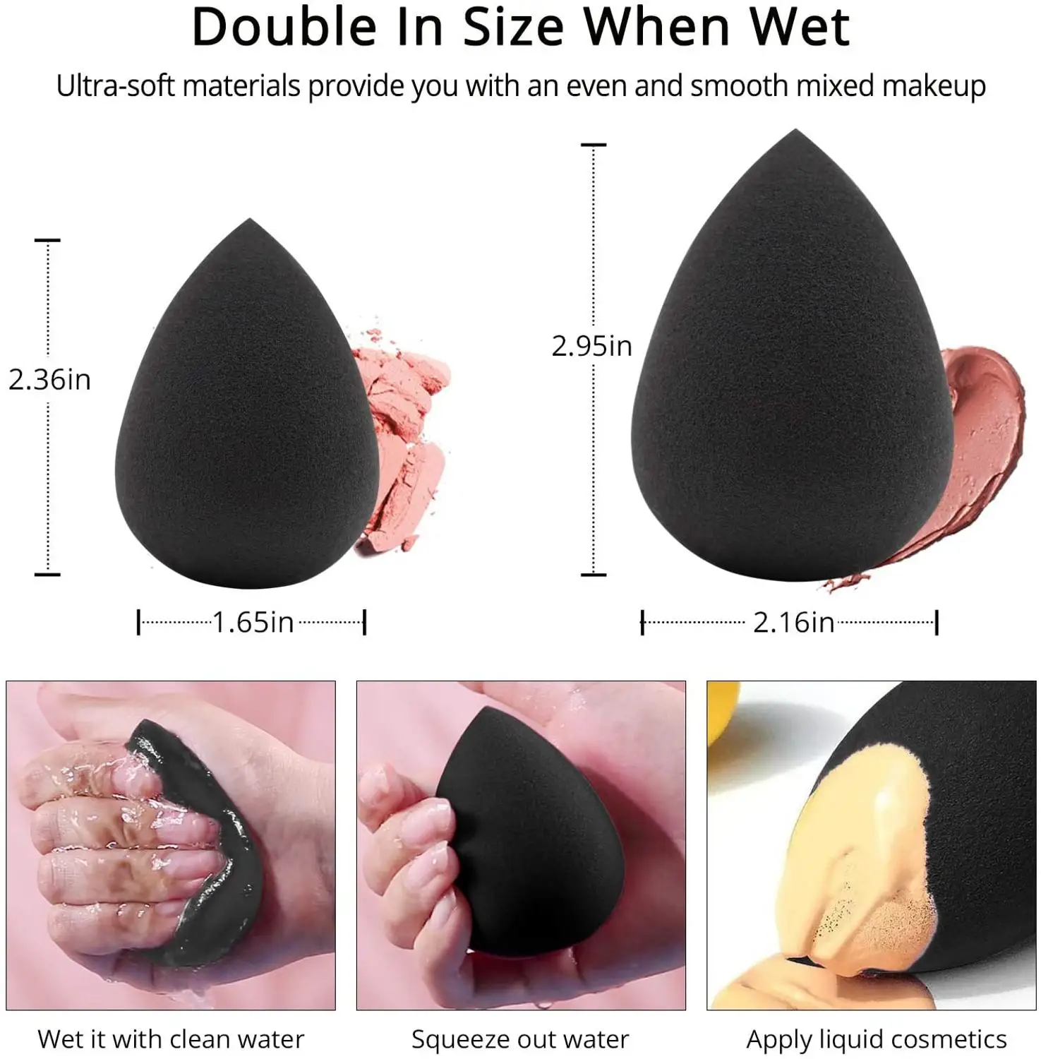 10 шт. губка для макияжа без латекса Блендер Косметическая Набор тонального