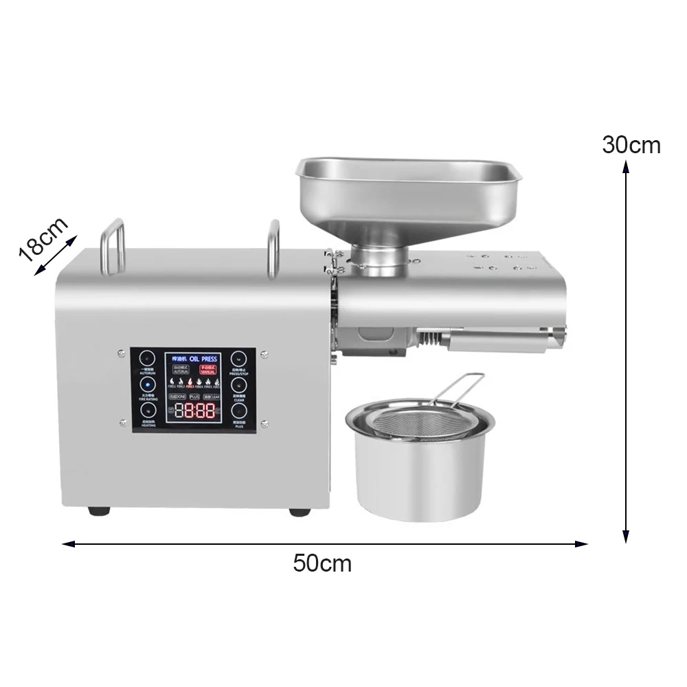 LCD 6-Speed Full Automatic Oil Press Machine Commerical Olive Oil Press Machine Cold Press Oil Machine Oil Extractor