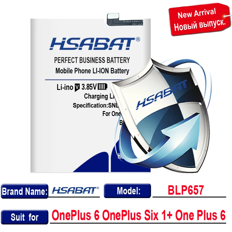 for one plus 6 HSABAT BLP633 BLP637 BLP571 BLP597 BLP613 BLP607 BLP657 BLP685 Батарея для Oneplus 1+ 1+ для one Plus 2, 3, 5, 6, 6 S, T X 3T A3010 - Цвет: for one plus 6