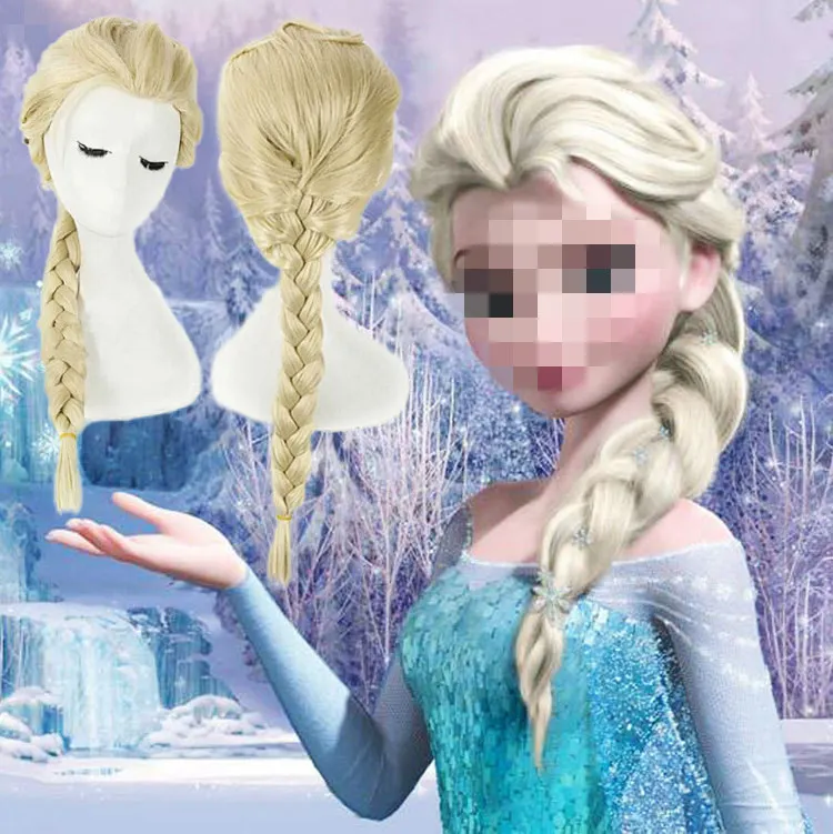 Cosplay Wig Halloween Carnival Princess Long Braid Silver White Synthetic Christmas Hair Bands | Детская одежда и обувь