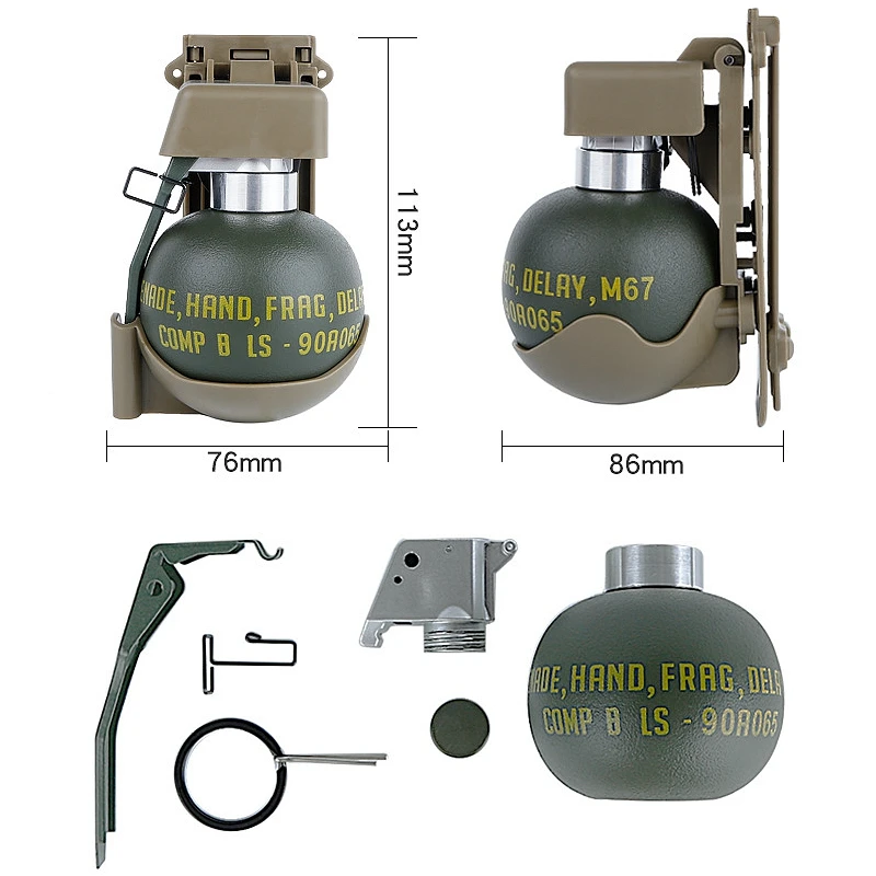 

Tactical M-67 Grenade Dummy Model Molle System Storage Pouch Plastic Holster M67 Frag Gren Paintball BB Pouch Accessories