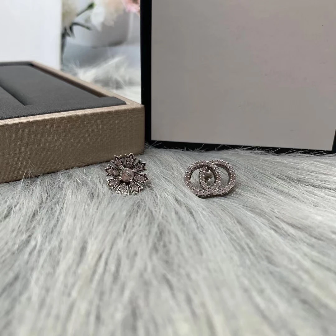 

2021 trending luxury brands retro Asymmetry earrings men wedding womens earrings stud earrings couple 925 silver