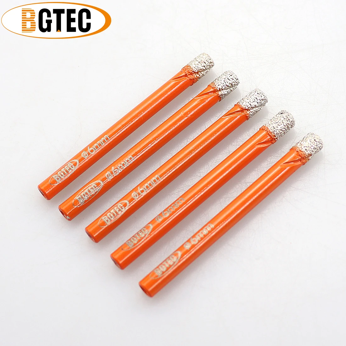 BGTEC 5 шт. Круглый хвостовик 6 мм сверла для сухого сверления алмазное Отверстие