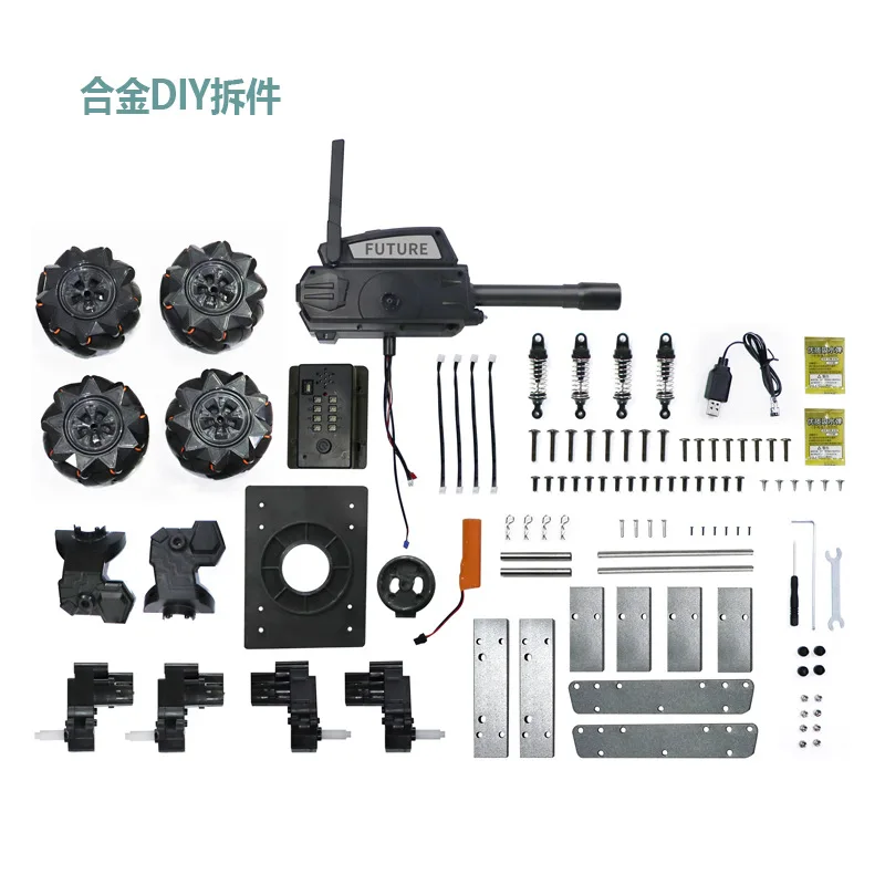 

Alloy Remote Control Tank DIY Programming 4WD RC Toy Tank With Launch Water Bomb Off-road Climbing 50m Remote Driving RC Mech