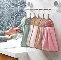 kitchen dish washing rag hanging erasable towel cute absorbent towel household bathroom toilet handkerchief cloth lint
