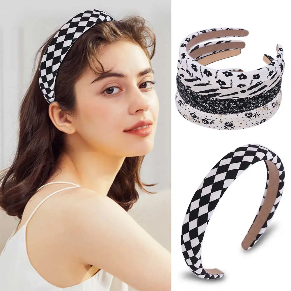 

Модная простая Женская повязка для волос Candygirl, Женская широкая повязка на голову, милая повязка для волос в клетку, дизайнерские аксессуары...