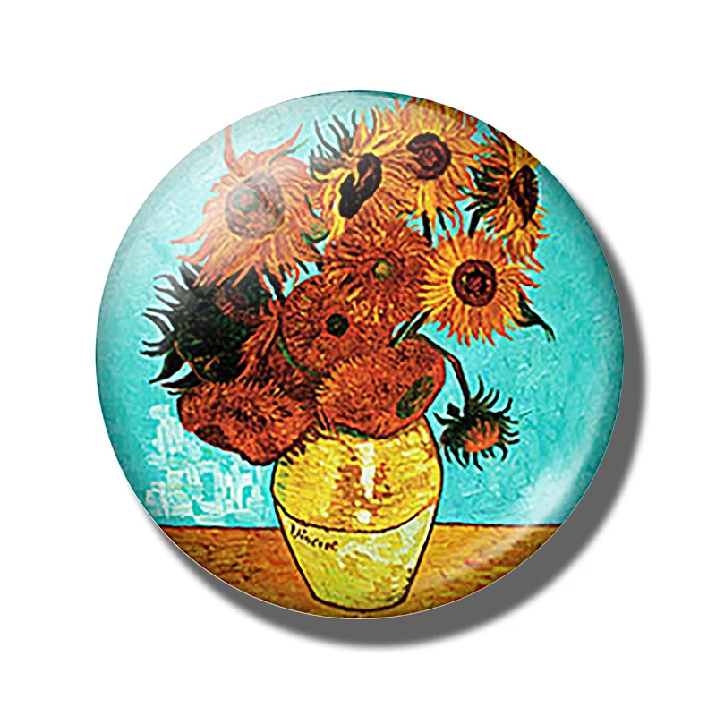 PACK OF 1 Монет водяная Лилия пруд искусство 30 мм круглый магнит для холодильника Ван Гога стекло кабошон холодильник наклейка французский Импрессионизм домашний декор - Цвет: PACK OF 1