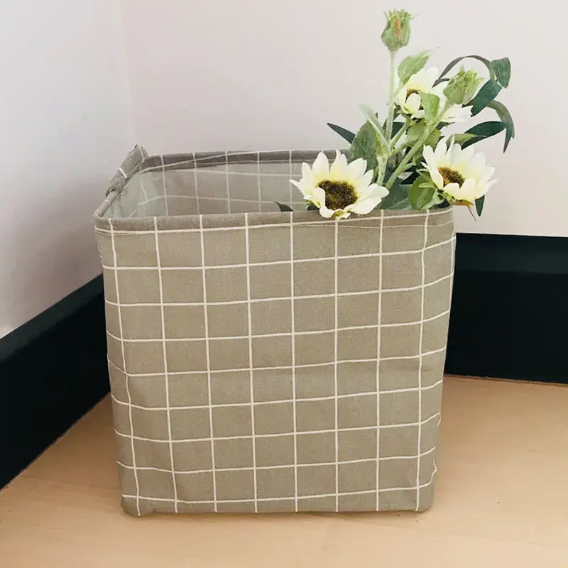 Gray plaid MICCK складная корзина для белья, корзина для хранения одежды, бочки для хранения детских игрушек, держатель, контейнер для мелочей, органайзер для одежды, сумки - Цвет: Gray plaid