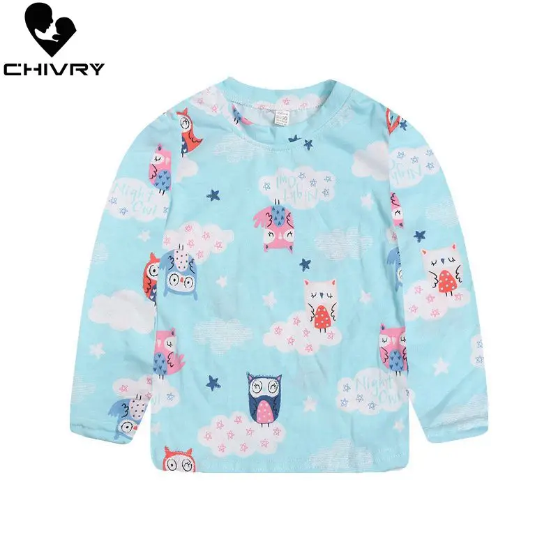 Футболка с длинным рукавом для мальчиков и девочек хлопковая круглым вырезом