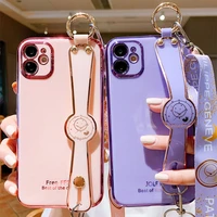 wristband holder case for iphone 11 cover shell for iphone 11 pro max shockproof case for iphone 11 12 mini pro max funda luxury