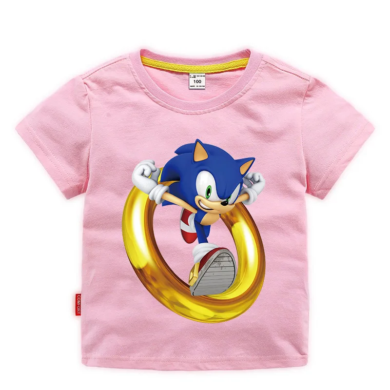 

Summer 2020 Short Sleeve T-shirts Kids Shirt Costume Boys Cartoon Sonic The Hedgehog T Shirt Toddler Girls Tops Tees Casual