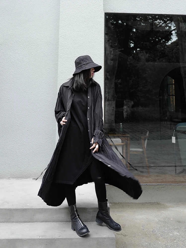 Yamamoto стиль темный дизайн чувство большого размера свободная маленькая толпа