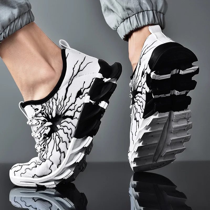 

Men Women Running Shoes Fashion Crack Print Cool Sports Shoes Breathable Couple Shoes Outdoo Shock-absorbing Lovers Sneakers