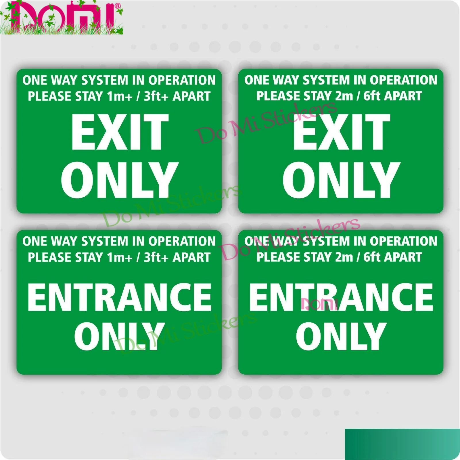 

A4 A5 Exit Only Entrance Only One Way System Social Distancing Window Sticker Wall Car Sticker Vinyl Decal Waterproof PVC