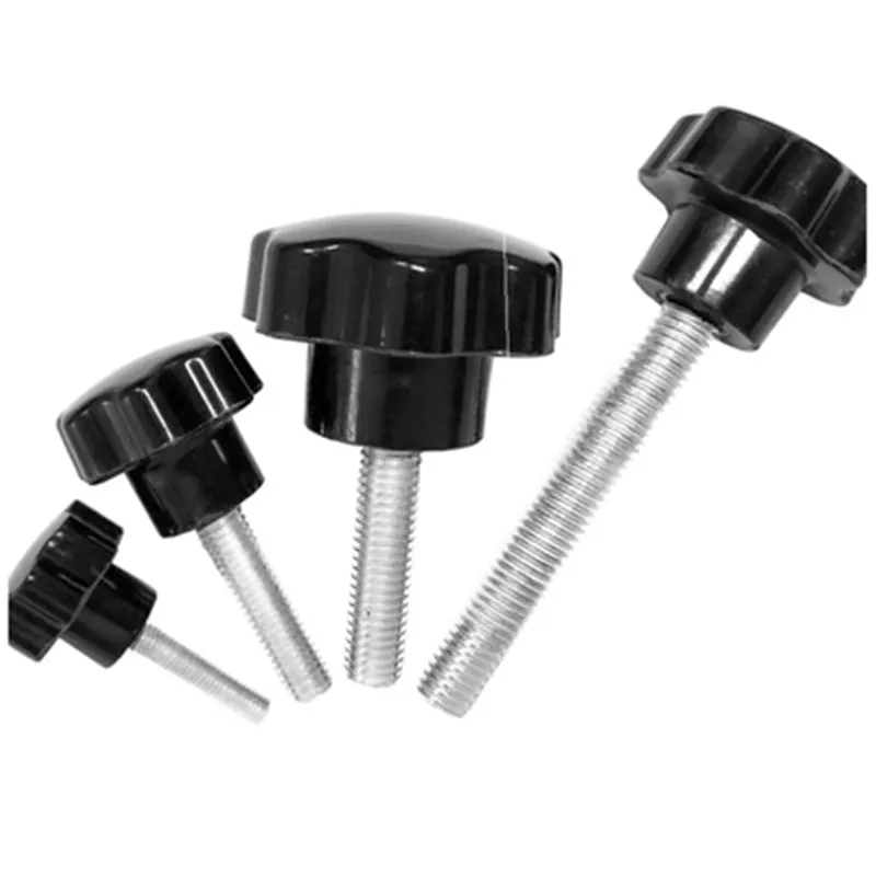 

5/10Pcs Plastic Head Thread Star Shape Knurled Thumb Tighten Screw Clamping Grip Knob Screw Wood Plum Bolt M5,M6