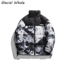 Пуховик GlacialWhale, мужская зимняя куртка, пальто с рисунком тай-дай, ветрозащитный, негабаритный, в стиле хип-хоп, уличная одежда, водонепроницаемые куртки для мужчин