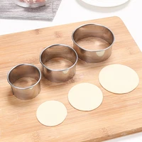 3pcsset food grade stainless steel round pastry mold dough press cutter cookie pastry dough molds kitchen cooking tools