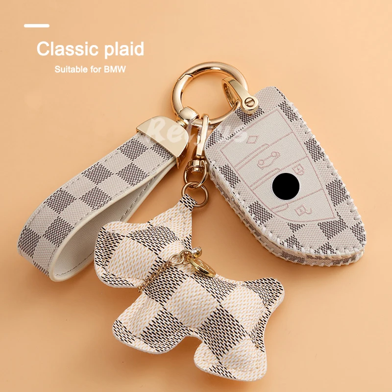

Leather Car Key Case Cover Shell Protector For BMW X1 X3 X5 X6 Series 1 2 5 7 F15 F16 E53 E70 E39 F10 F30 G30 Auto Accessories