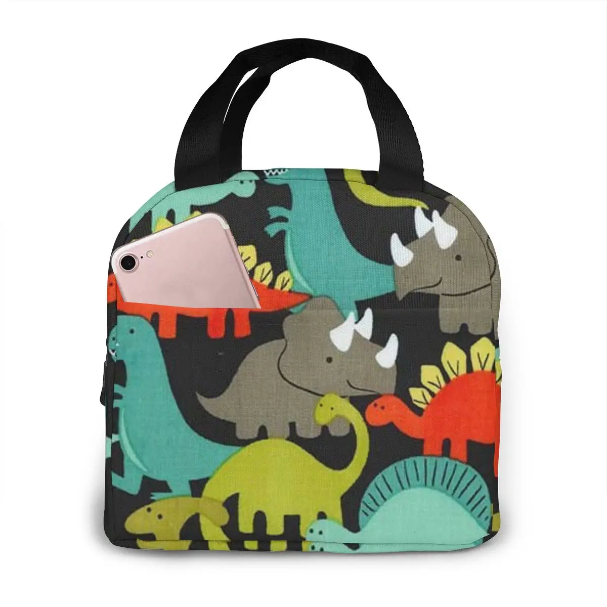 

NOISYDESIGNS Cute Dinosaur Print Travel Lunch Bag Insulated Women Food Case Cooler Warm Bento Box for Kids Lunch Box for School